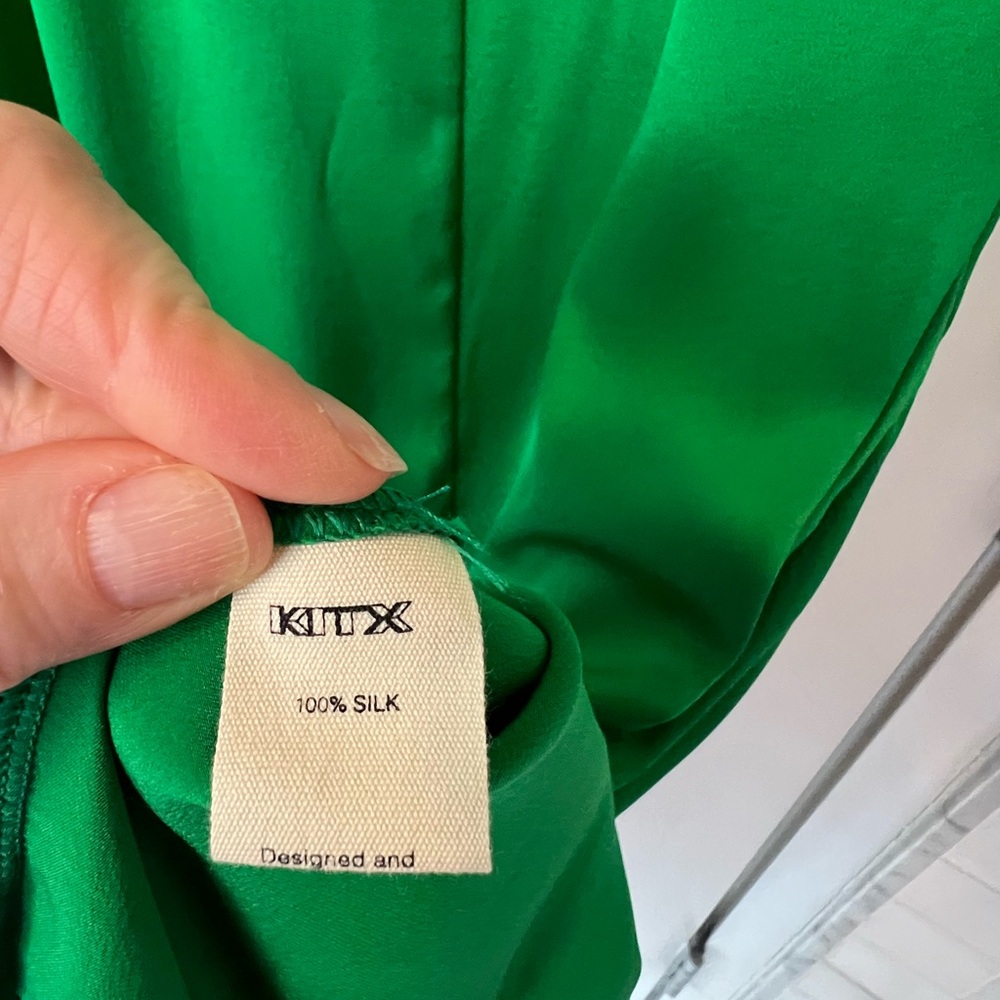Kitx Green Hi Low Silk Dress - Picture 10 of 10